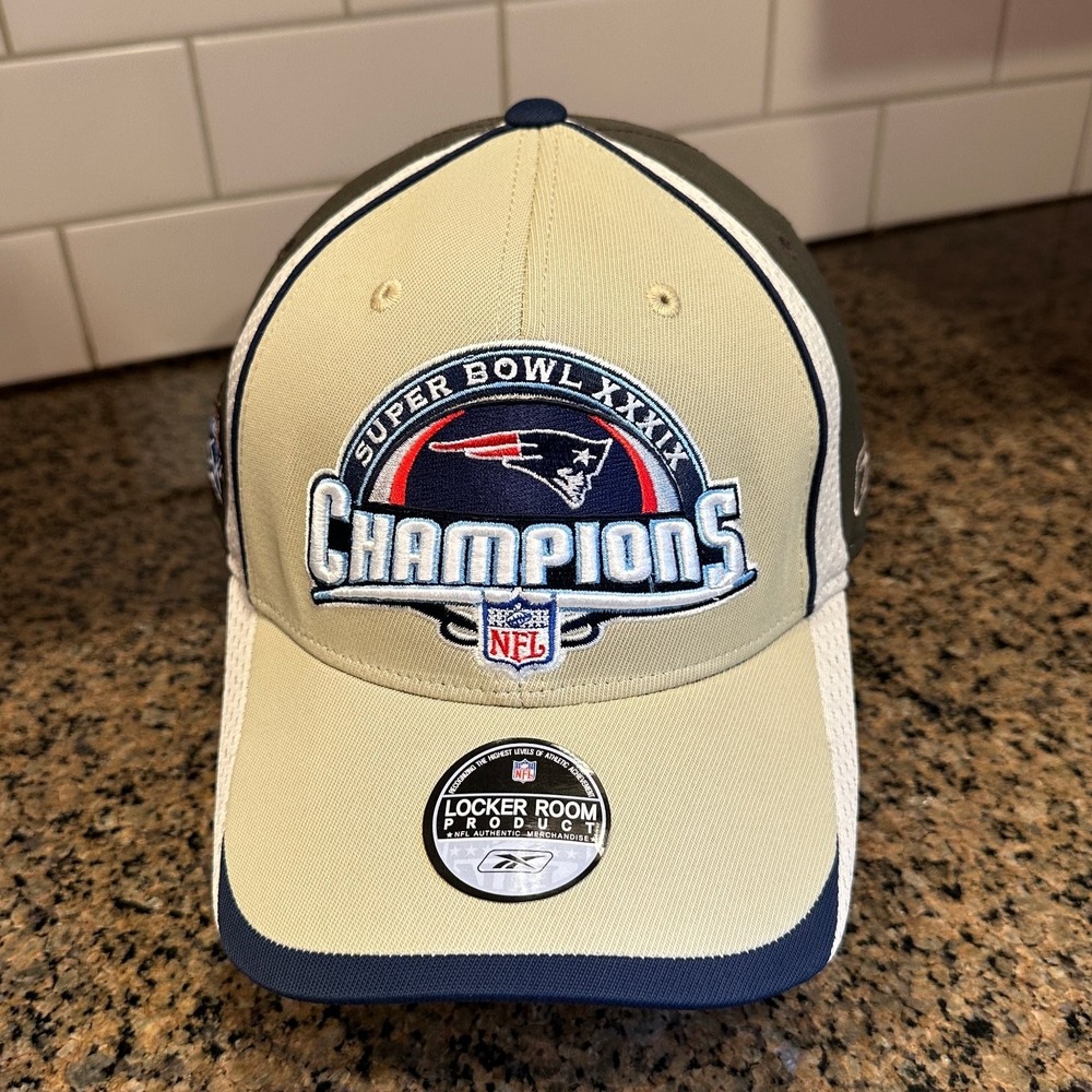 Vtg 2000 New England Patriots Reebok Super Bowl XXXIX Champions Hat Stretch Fit